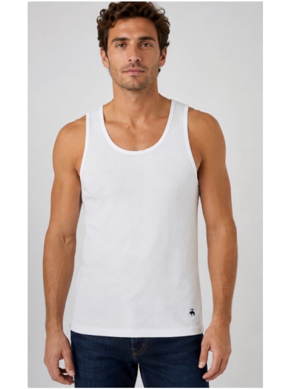 Men's Brooks Brothers White Ribbed Tank Top Undershirt Size Xl new